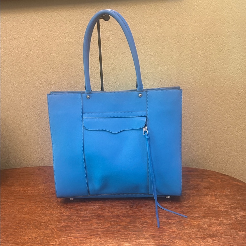 Rebecca Minkoff Large MAB Saffiano Leather Tote in Peacock Blue